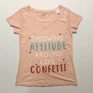 Juniors Joe Boxer "Throwing Attitude Around Like Confetti" Sleep Tee - Pink - L